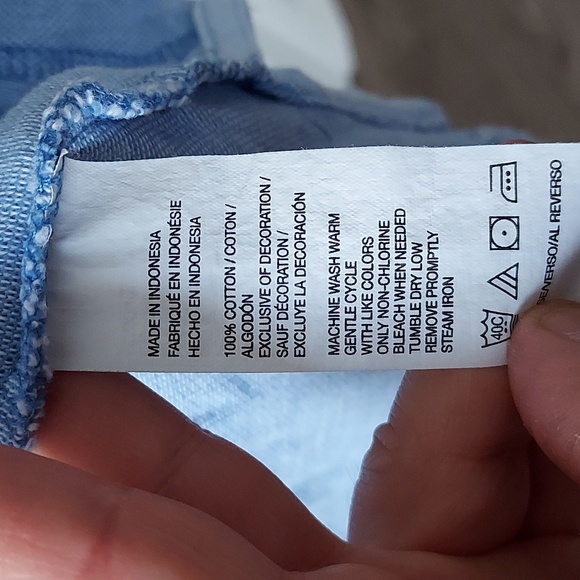 Izod button up short sleeve tee with collar large blue & white - Picture 9 of 11